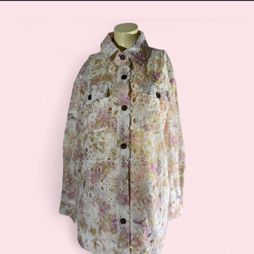 Kathy Ireland Pastel Floral Utility Jacket